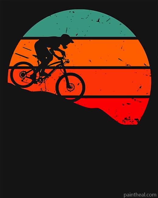 Mountain Bike Illustration Painting By Numbers Kits