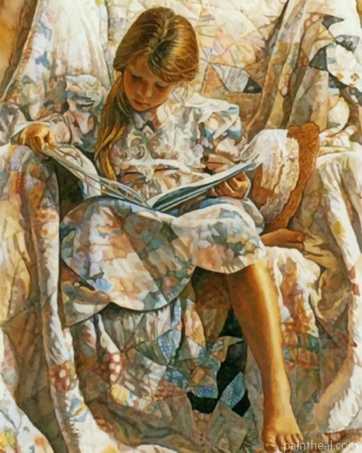 Girl Reading By Steve Hanks Painting By Numbers Kits