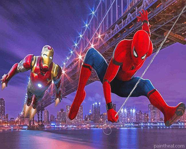 Spider Man And Iron Man Heroes Painting By Numbers Kits