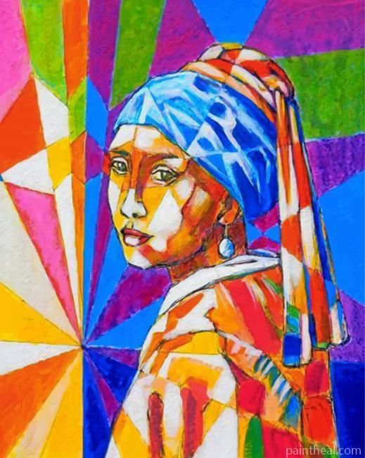 Colorful Girl With A Pearl Earring Painting By Numbers Kits