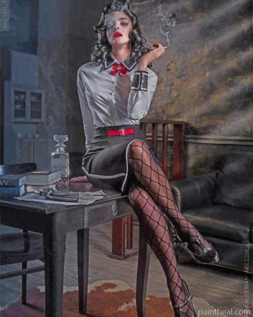 Classy Woman Smoking Painting By Numbers Kits