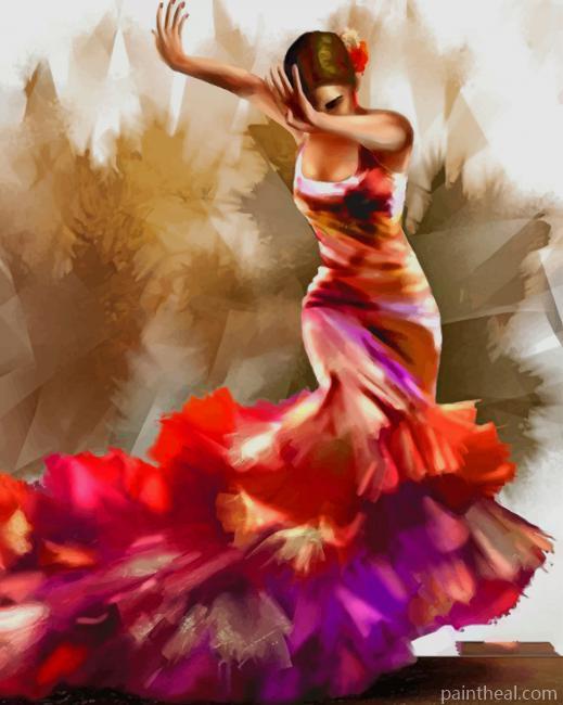 Woman Dancing Flamenco Painting By Numbers Kits