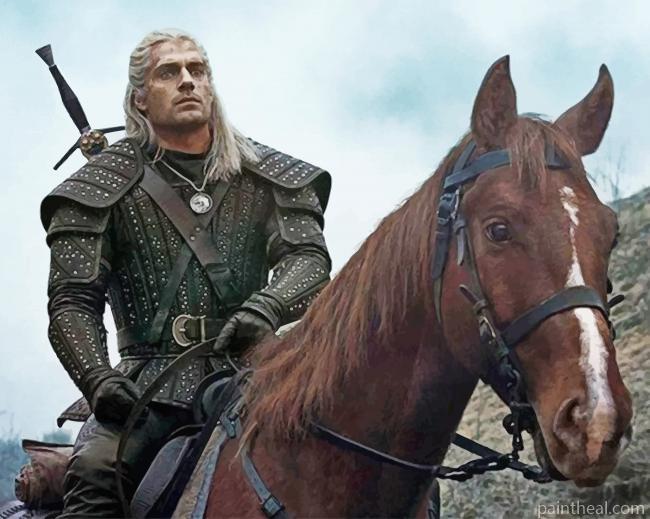 The Witcher On Horse Painting By Numbers Kits