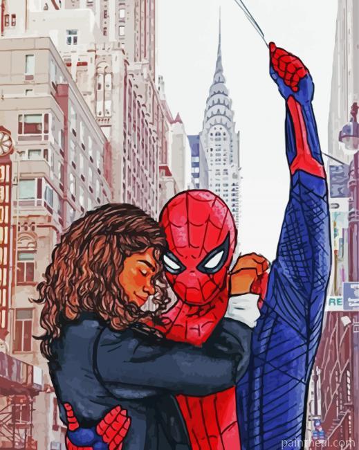 Tom Holland And Zendaya Art Painting By Numbers Kits