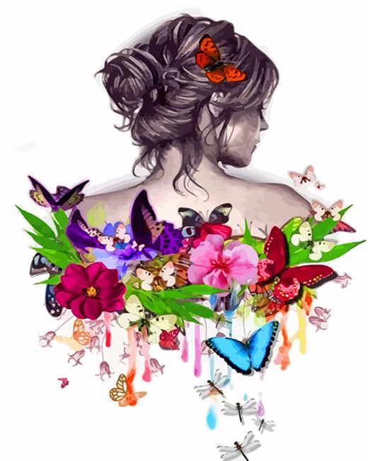 Aesthetic Butterfly Girl Painting By Numbers Kits