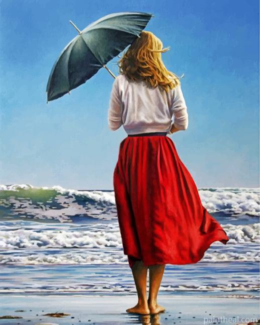 Woman On The Beach Painting By Numbers Kits