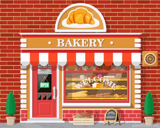 Aesthetic Vintage Bake Shop Painting By Numbers Kits