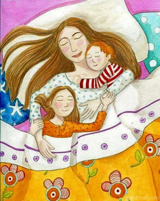 Mother And Kids Painting By Numbers Kits