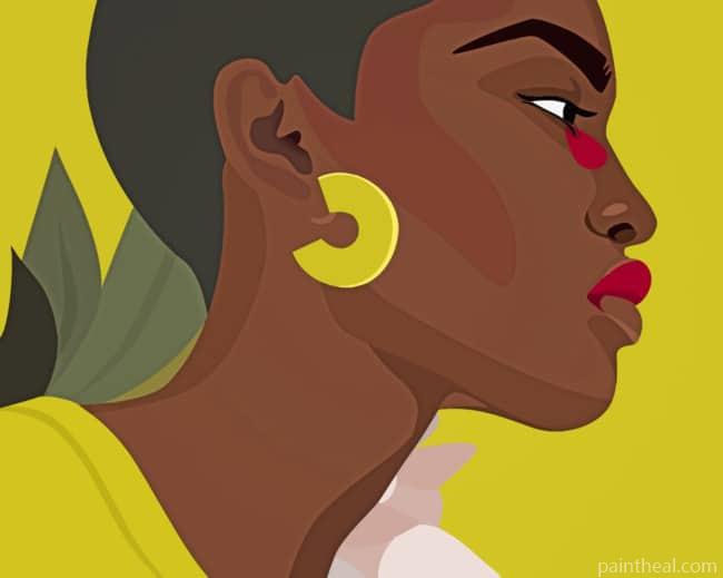 African Girl Portrait Illustration Painting By Numbers Kits