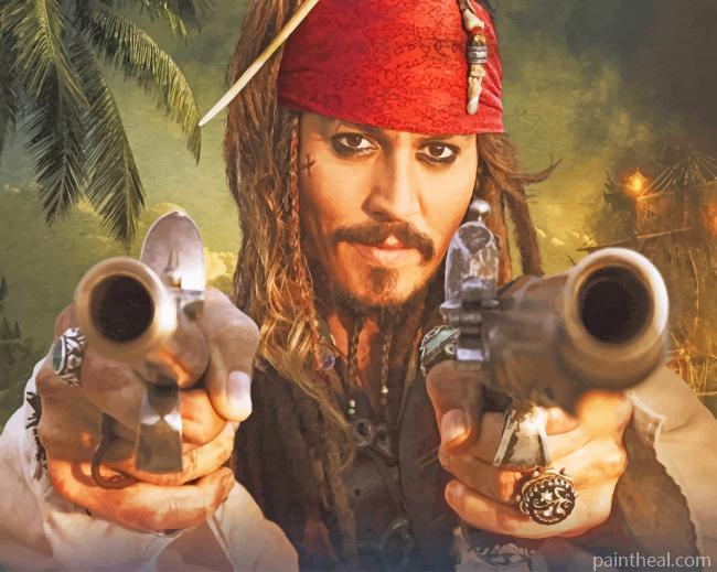 Captain Jack Sparrow The Pirate Painting By Numbers Kits