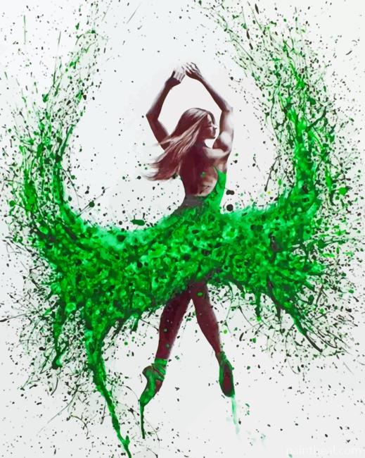 Green Ballerina Painting By Numbers Kits