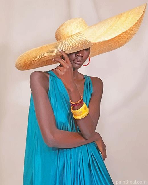African Glamour Hat Painting By Numbers Kits
