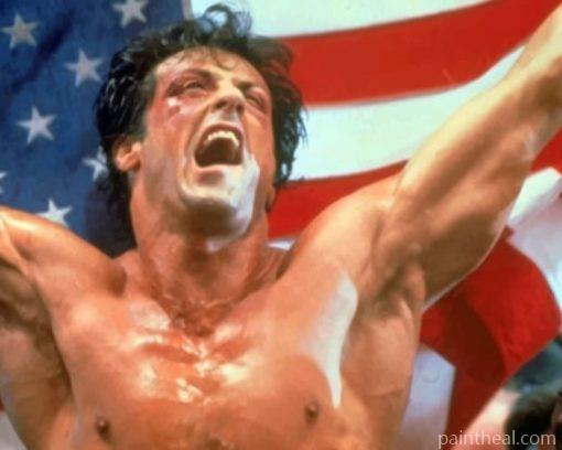 Rocky Balboa And The American Flag Painting By Numbers Kits