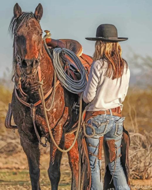 Aesthetic Cowgirl Painting By Numbers Kits