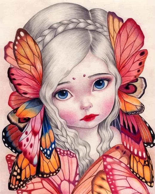 Girl And Butterfly Painting By Numbers Kits