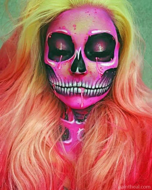 Pink Skull Girl – 5D Diamond Paintings Painting By Numbers Kits
