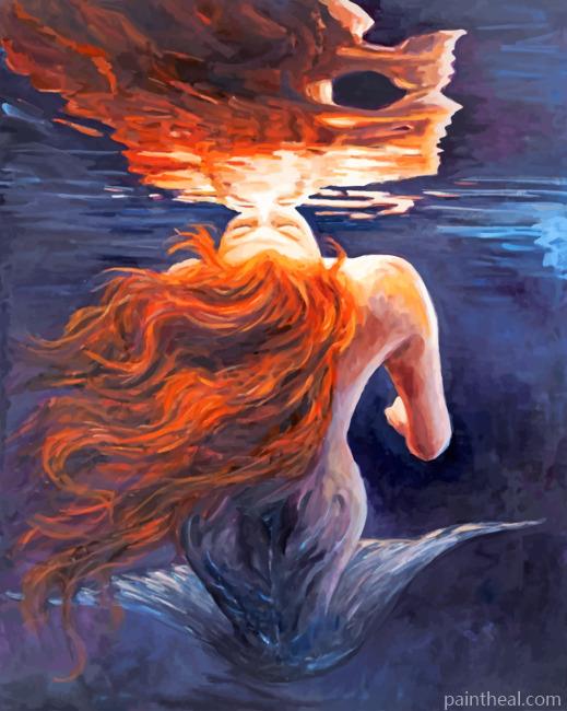 Mermaid Underwater Painting By Numbers Kits