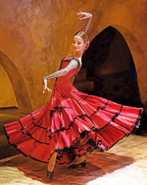 Spanish Flamenco Dancer Painting By Numbers Kits