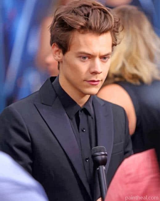 Harry Styles Wearing Black Suit Painting By Numbers Kits