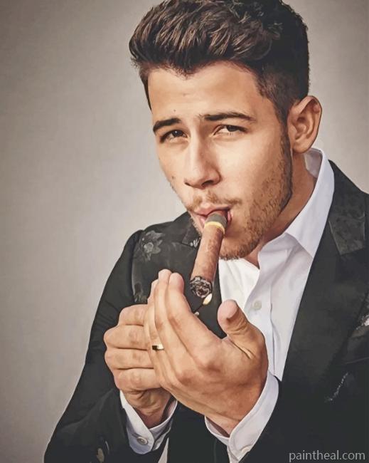 Nick Jonas Smoking Cigarette Painting By Numbers Kits