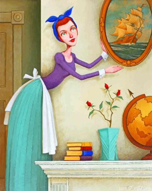 The beautiful Housemaid Painting By Numbers Kits