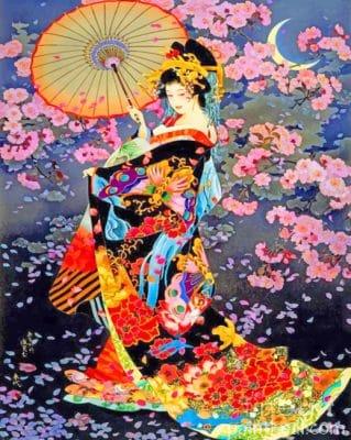 Asian Woman Painting By Numbers Kits