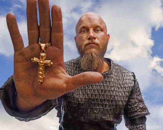 Ragnar Lothbrok With Cross Painting By Numbers Kits