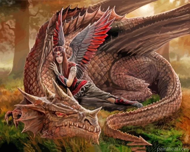 Dragon And Fairy Painting By Numbers Kits