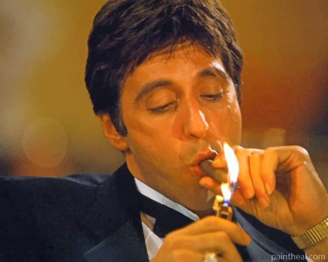 Al Pacino Lighting A Cigarette Painting By Numbers Kits