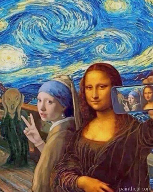 Girl With A Pearl Earring And Mona Lisa – 5D Diamond Paintings Painting By Numbers Kits
