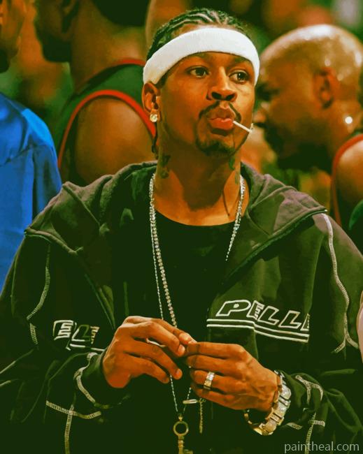 Allen Iverson Wearing A Durag Painting By Numbers Kits
