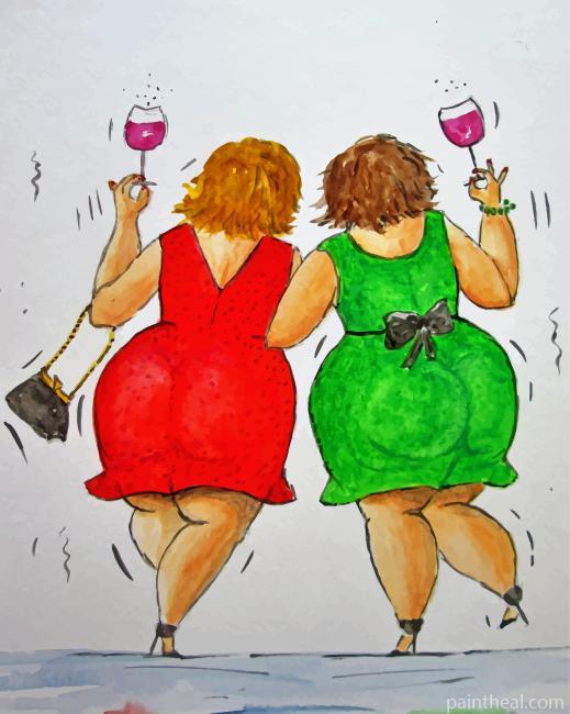 Fat Ladies Friends Painting By Numbers Kits
