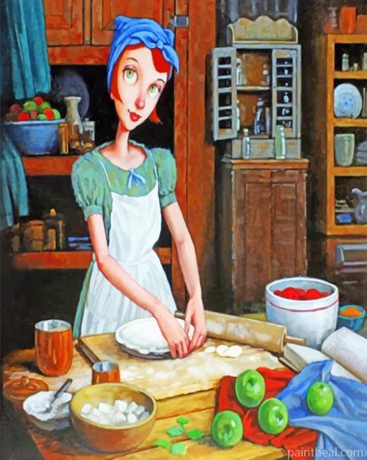 Woman Baking Painting By Numbers Kits