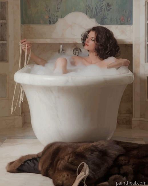 Woman In The Bath Painting By Numbers Kits