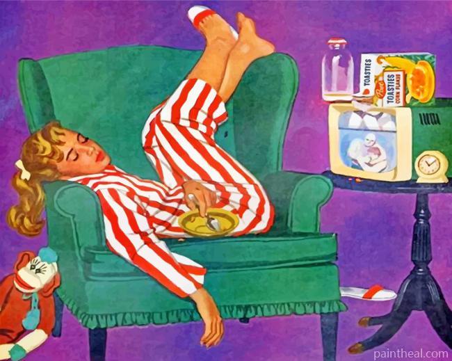 Exhausted Girl Painting By Numbers Kits