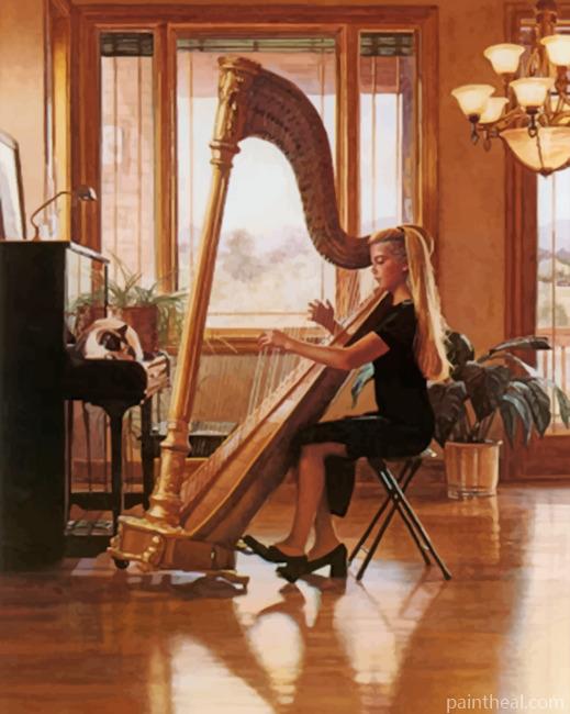 Musician Girl Painting By Numbers Kits