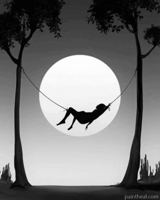 Talking To the Moon Silhouette Painting By Numbers Kits