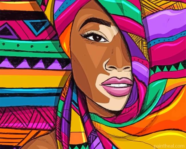 Colorful African Woman – 5D Diamond Paintings Painting By Numbers Kits