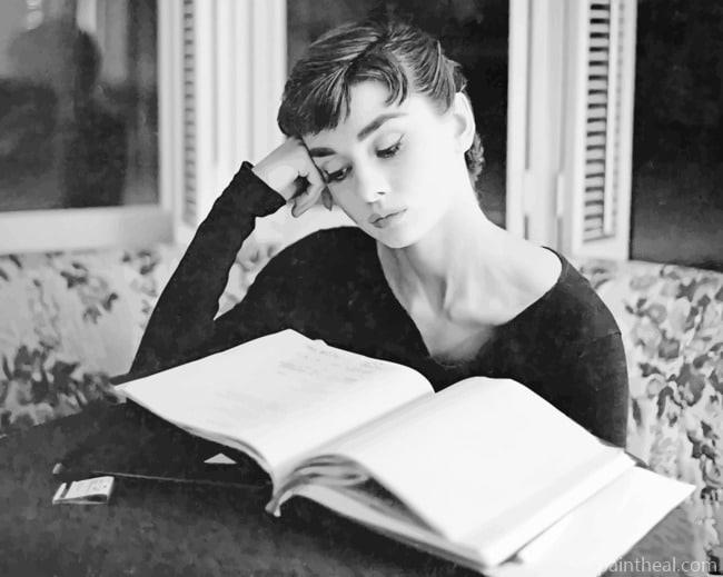Audrey Hepburn Reading Book Painting By Numbers Kits
