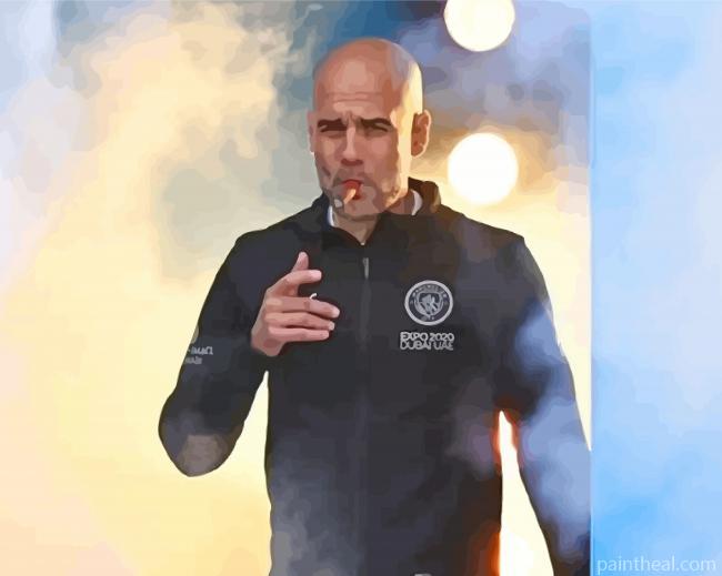 Pep Guardiola Smoking Painting By Numbers Kits