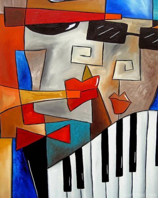 Piano Faces Cubist Painting By Numbers Kits