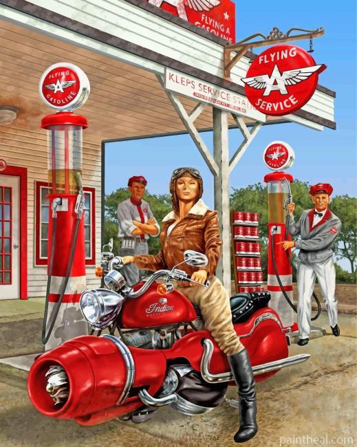 Motorcylist Woman Painting By Numbers Kits
