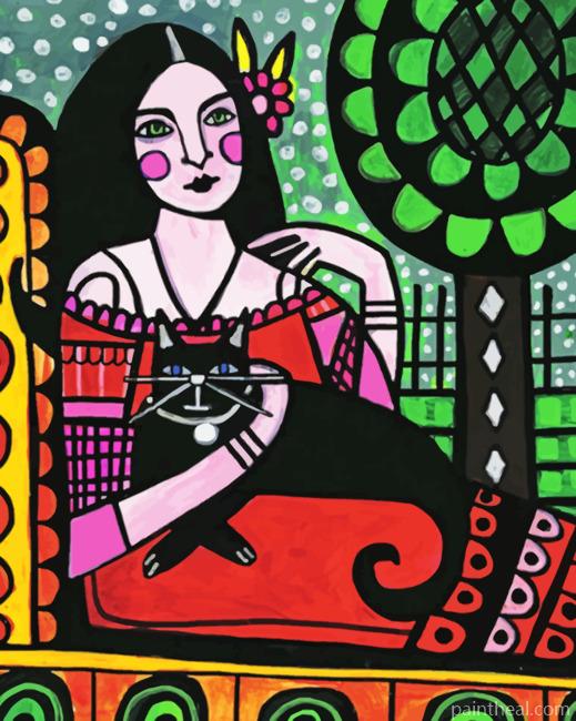Aesthetic Folk Art Woman Painting By Numbers Kits