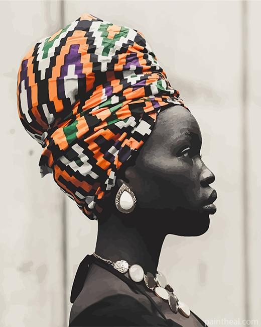 African Tribal Woman Painting By Numbers Kits