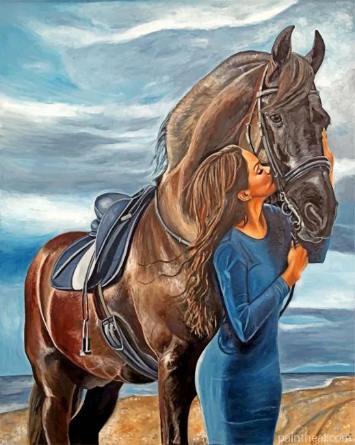 Woman And Horse Painting By Numbers Kits