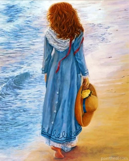 Lonely Woman At The Beach Painting By Numbers Kits