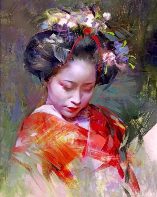 Aesthetic Geisha Painting By Numbers Kits
