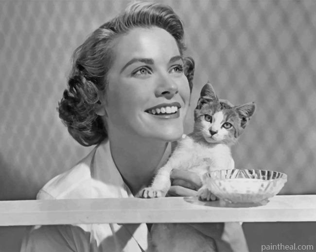 Grace Kelly And Her Kitty Painting By Numbers Kits
