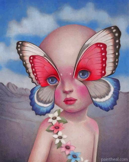 Butterfly Baby Girl Painting By Numbers Kits