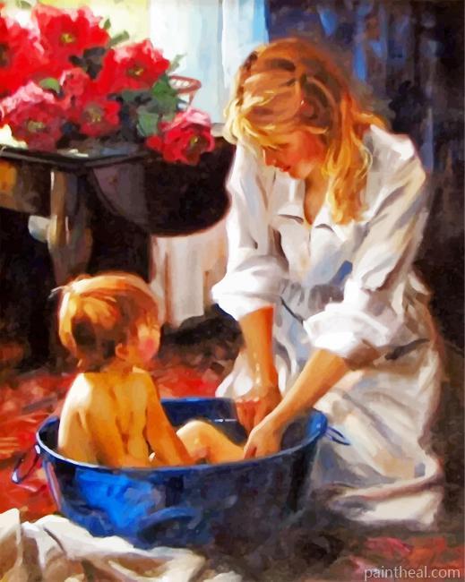 Mother And Son Painting By Numbers Kits